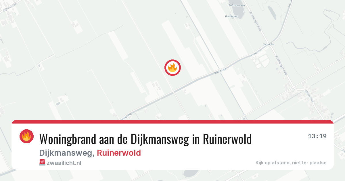 Woningbrand aan de Dijkmansweg in Ruinerwold — 23 feb 2026
