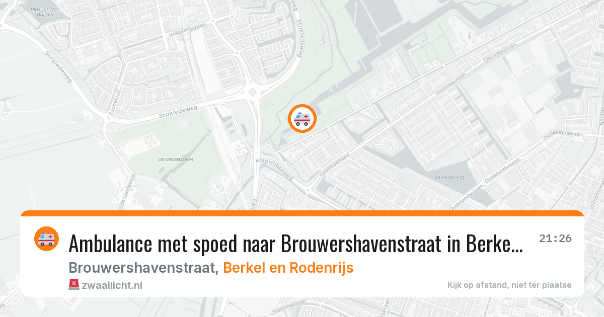 Ambulance met spoed naar Brouwershavenstraat in Berkel en Rodenrijs — 27 jun 2026
