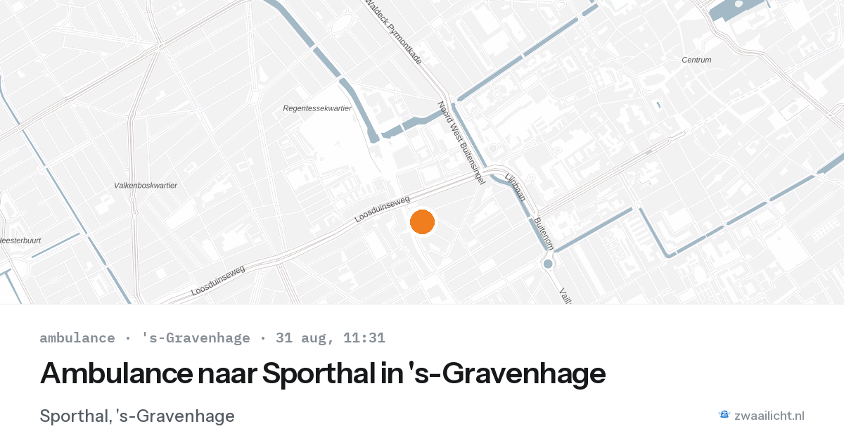 Ambulance naar Sporthal in 's-Gravenhage — 31 aug 2026
