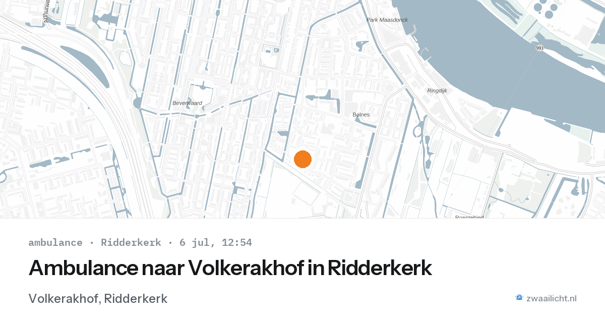 Ambulance naar Volkerakhof in Ridderkerk — 6 jul 2026
