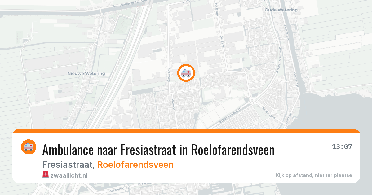 Ambulance naar Fresiastraat in Roelofarendsveen — 28 jul 2026