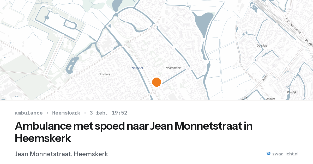Ambulance met spoed naar Jean Monnetstraat in Heemskerk — 3 feb 2026