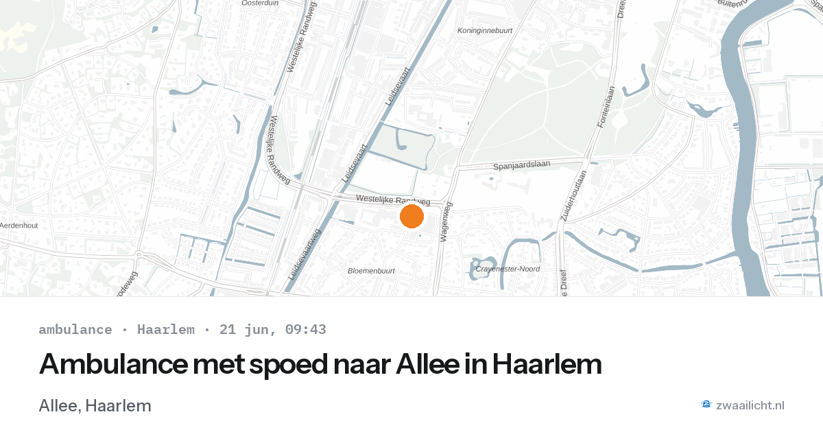 Ambulance met spoed naar Allee in Haarlem — 21 jun 2026