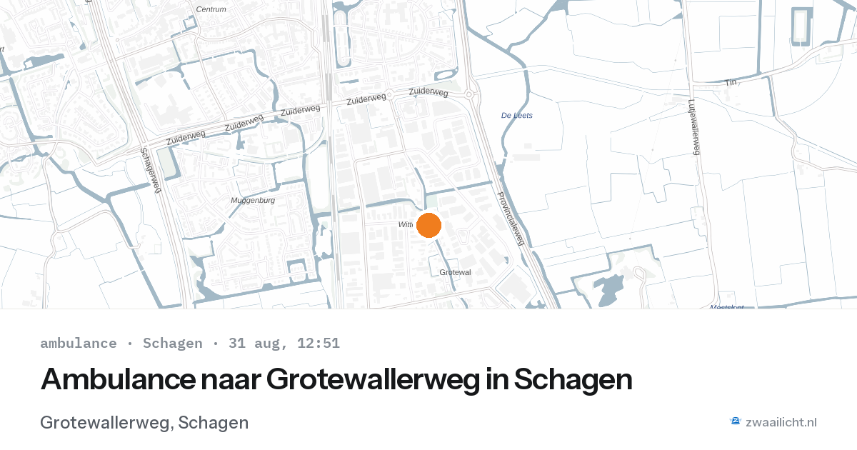 Ambulance naar Grotewallerweg in Schagen — 31 aug 2026