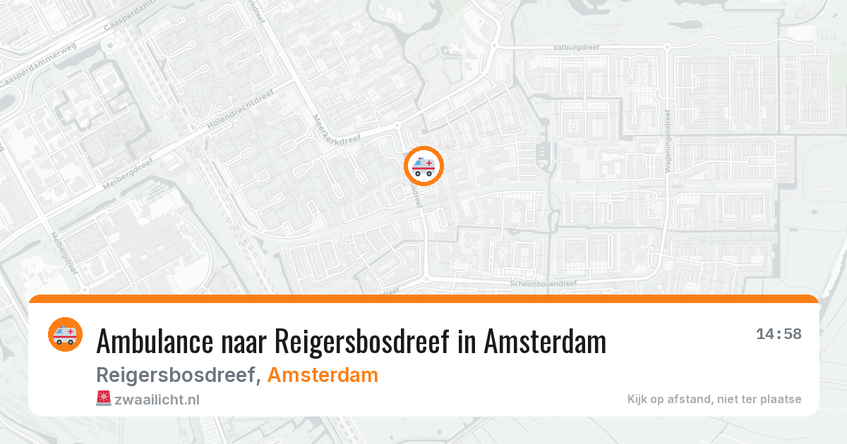 Ambulance naar Reigersbosdreef in Amsterdam — 25 mei 2026