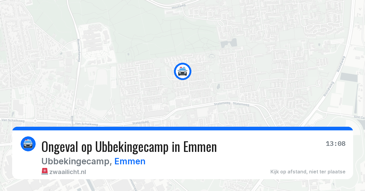 Ongeval op Ubbekingecamp in Emmen — 13 jul 2026