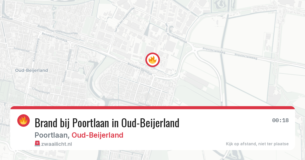 Brand bij Poortlaan in Oud-Beijerland — 19 mei 2026