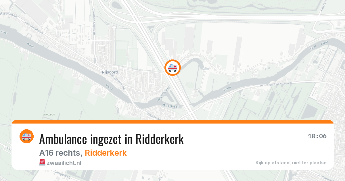 Ambulance ingezet in Ridderkerk — 14 aug 2026