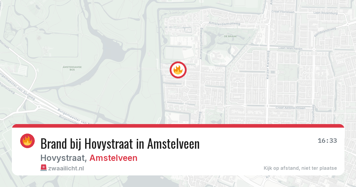 Brand bij Hovystraat in Amstelveen — 21 mei 2026