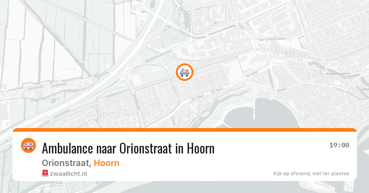 Ambulance naar Orionstraat in Hoorn — 15 jun 2026