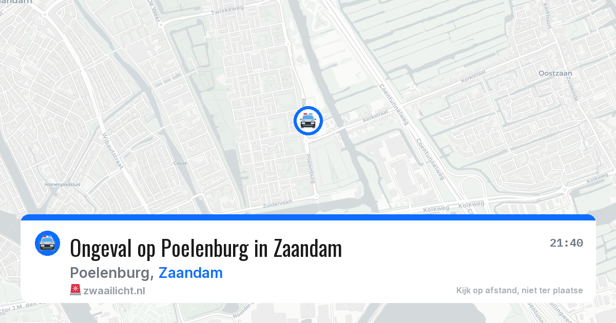 Ongeval op Poelenburg in Zaandam — 10 aug 2026
