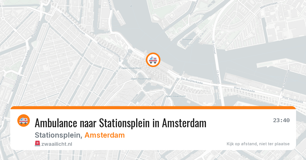 Ambulance naar Stationsplein in Amsterdam — 13 aug 2026