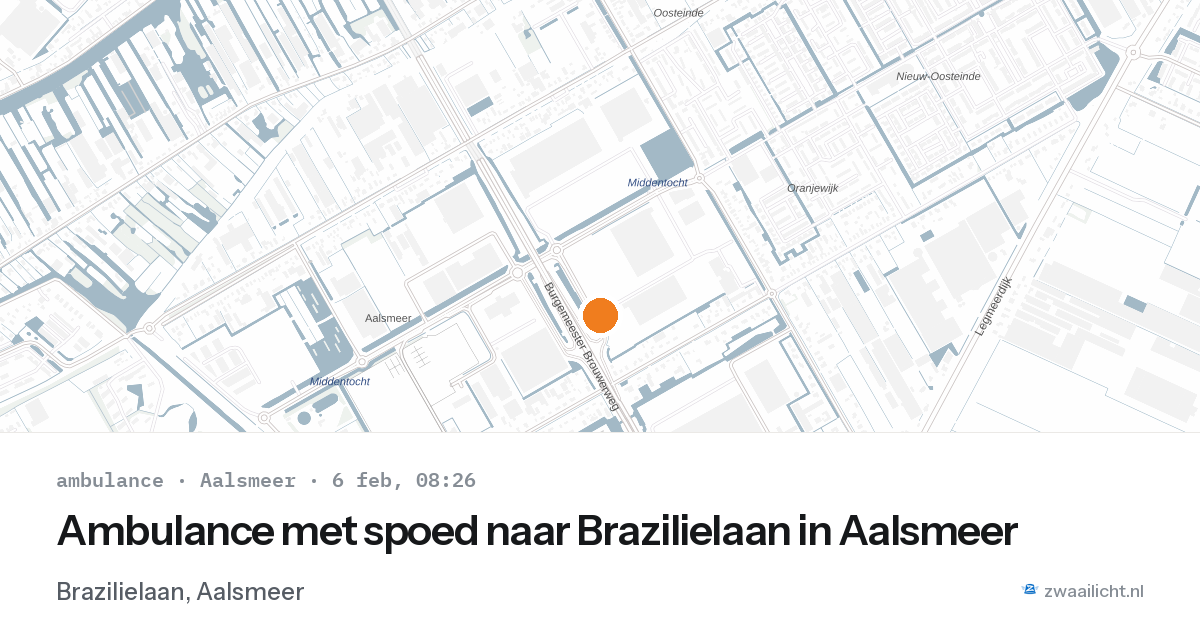 Ambulance met spoed naar Brazilielaan in Aalsmeer — 6 feb 2026