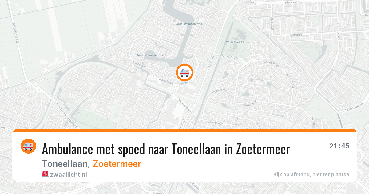 Ambulance met spoed naar Toneellaan in Zoetermeer — 22 mei 2026