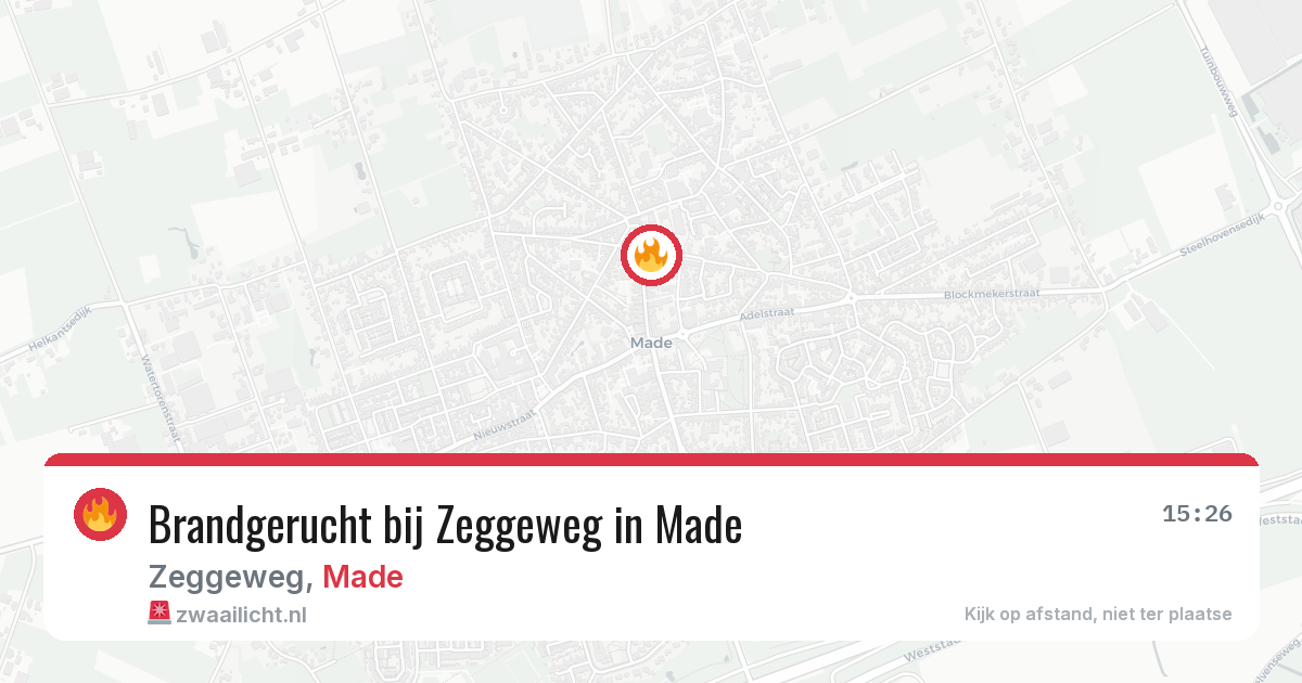 Brandgerucht bij Zeggeweg in Made — 17 mrt 2026