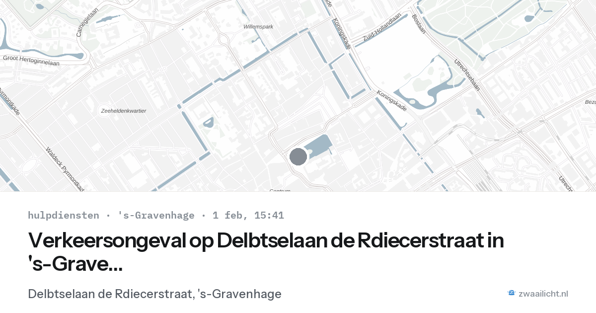 Verkeersongeval op Delbtselaan de Rdiecerstraat in 's-Gravenhage — 1 feb 2026