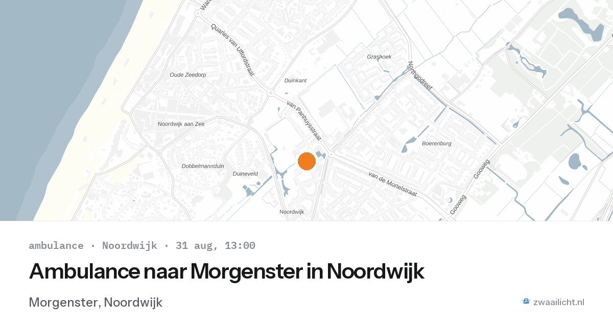 Ambulance naar Morgenster in Noordwijk — 31 aug 2026