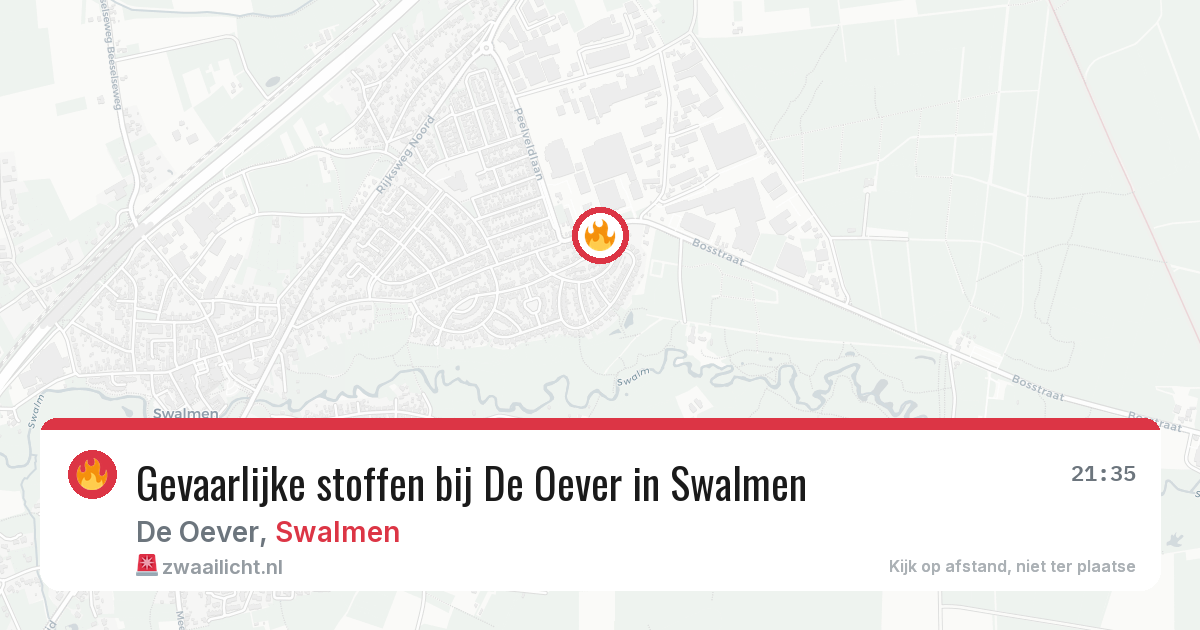 Gevaarlijke stoffen bij De Oever in Swalmen — 1 aug 2026