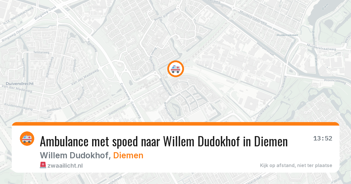Ambulance met spoed naar Willem Dudokhof in Diemen — 16 mrt 2026
