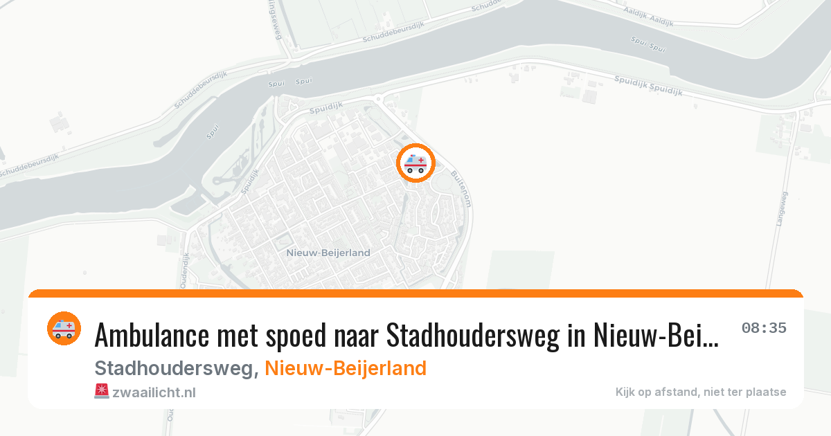Ambulance met spoed naar Stadhoudersweg in Nieuw-Beijerland — 14 aug 2026