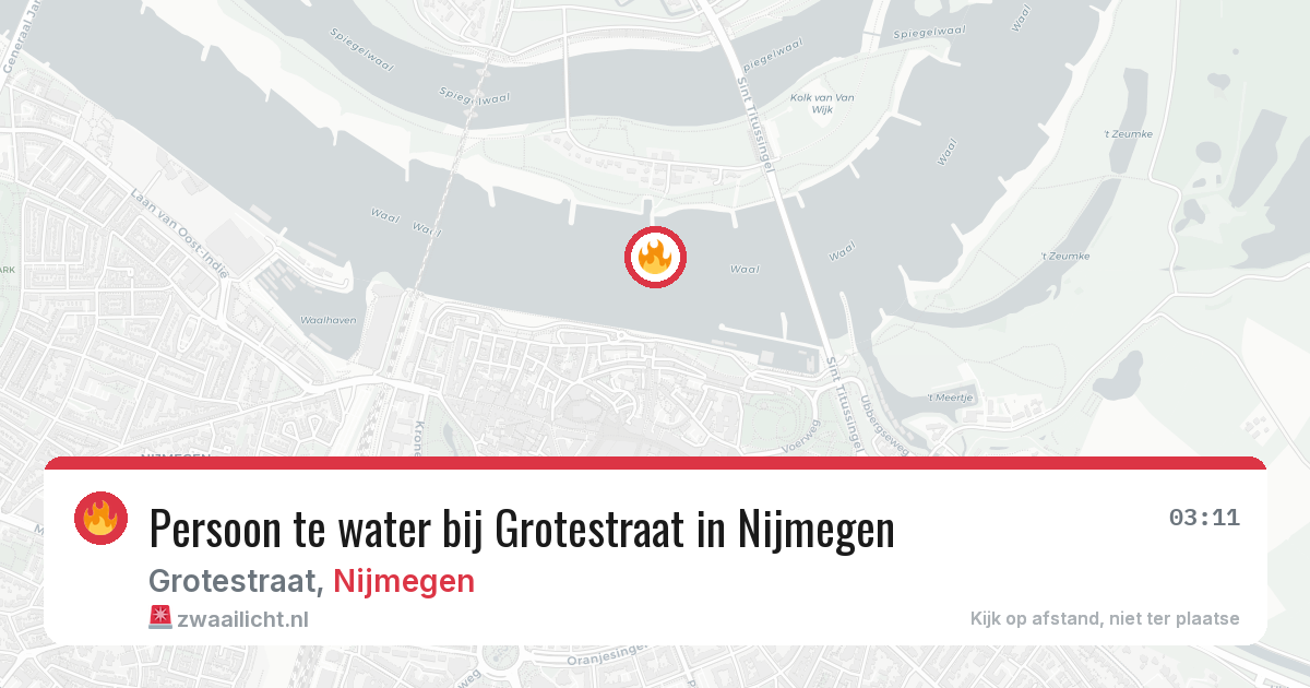 Persoon te water bij Grotestraat in Nijmegen — 25 jul 2026