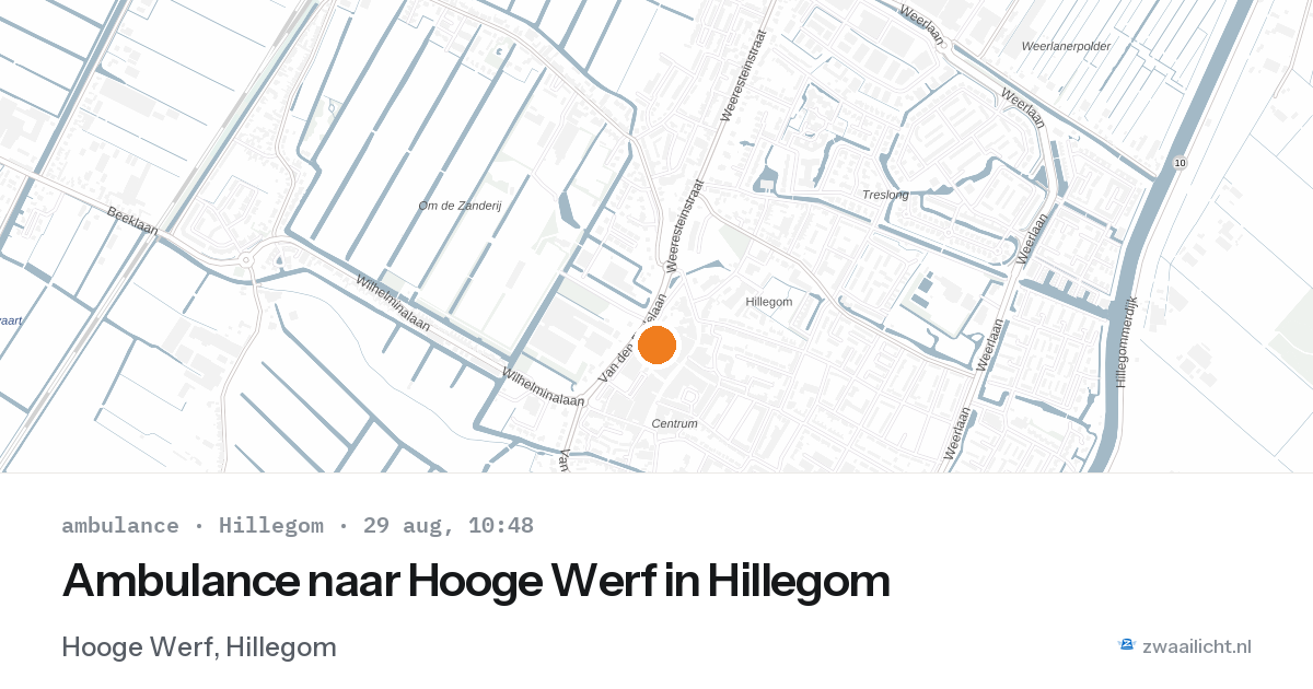 Ambulance naar Hooge Werf in Hillegom — 29 aug 2026