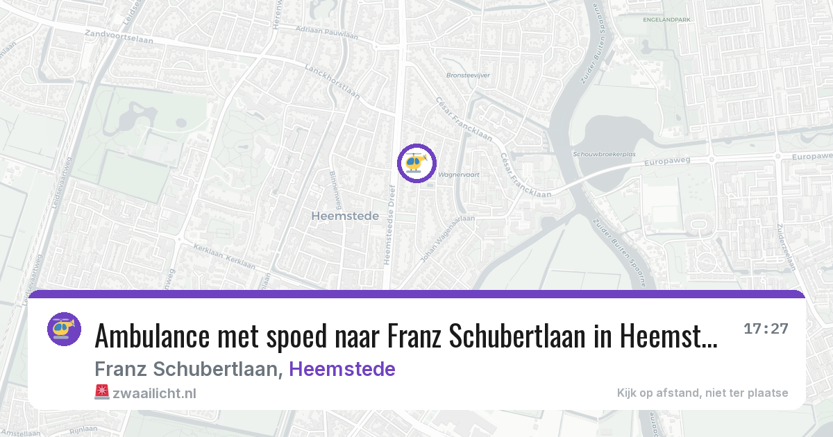 Ambulance met spoed naar Franz Schubertlaan in Heemstede — 29 mrt 2026