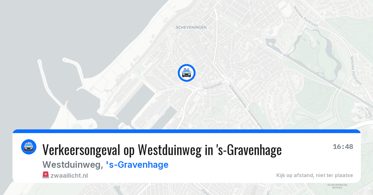 Verkeersongeval op Westduinweg in 's-Gravenhage — 27 mrt 2026