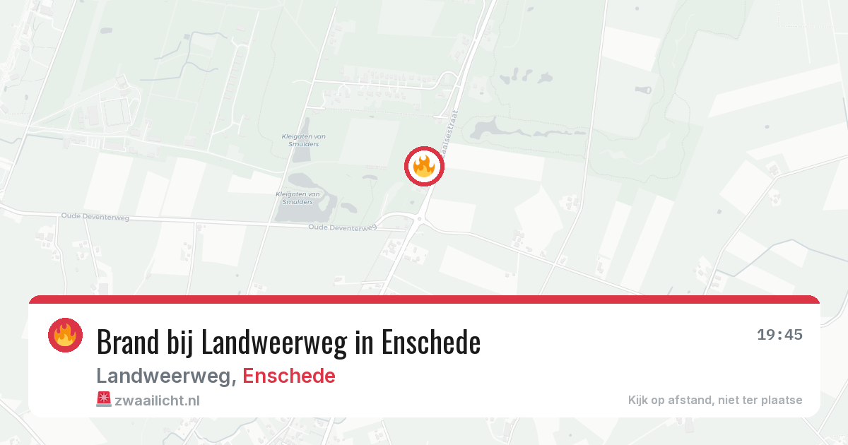 Brand bij Landweerweg in Enschede — 8 aug 2026
