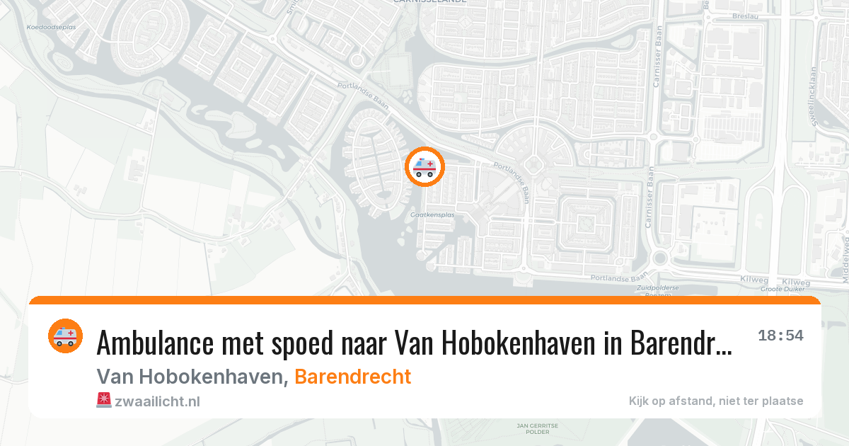 Ambulance met spoed naar Van Hobokenhaven in Barendrecht — 10 jun 2026
