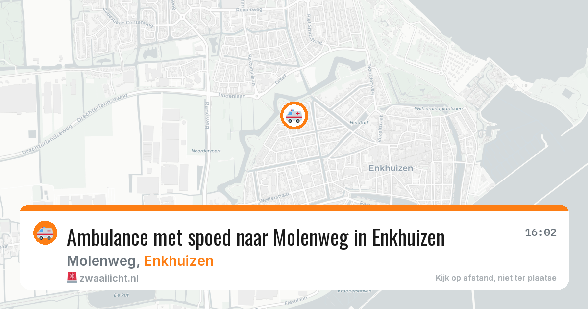 Ambulance met spoed naar Molenweg in Enkhuizen — 13 aug 2026