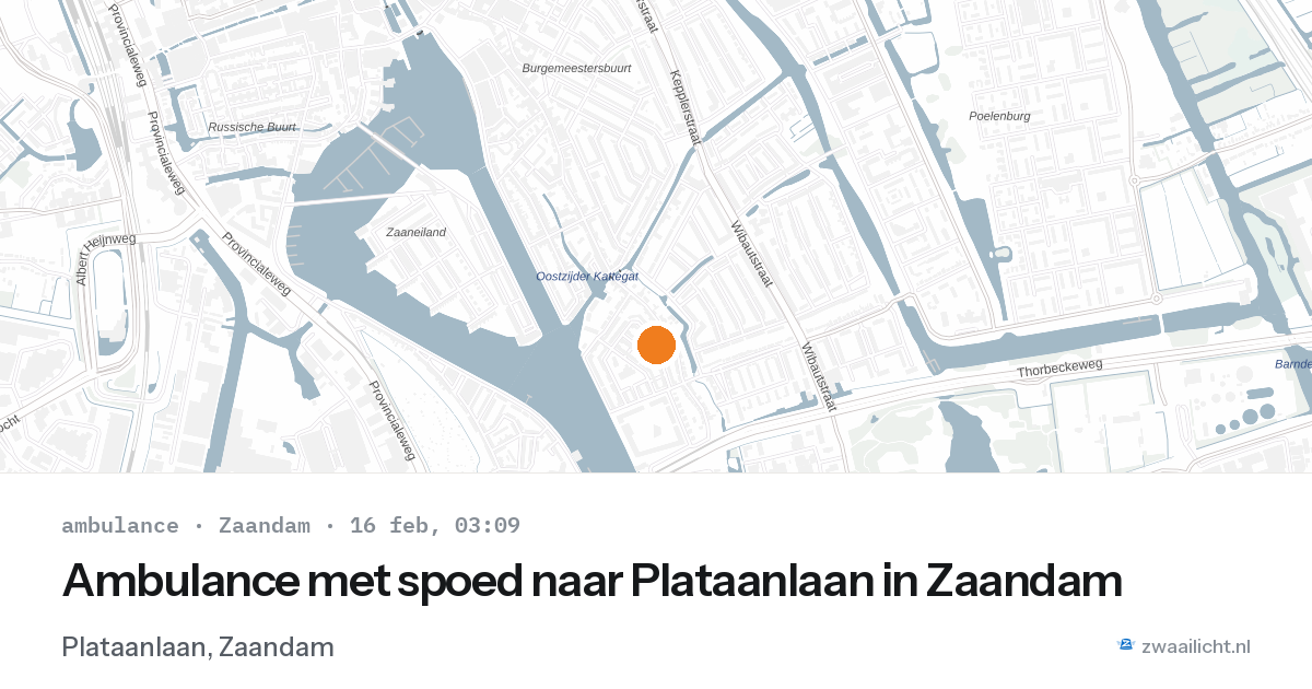 Ambulance met spoed naar Plataanlaan in Zaandam — 16 feb 2026