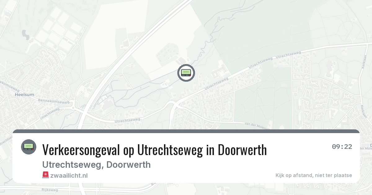 Verkeersongeval op Utrechtseweg in Doorwerth — 2 apr 2026