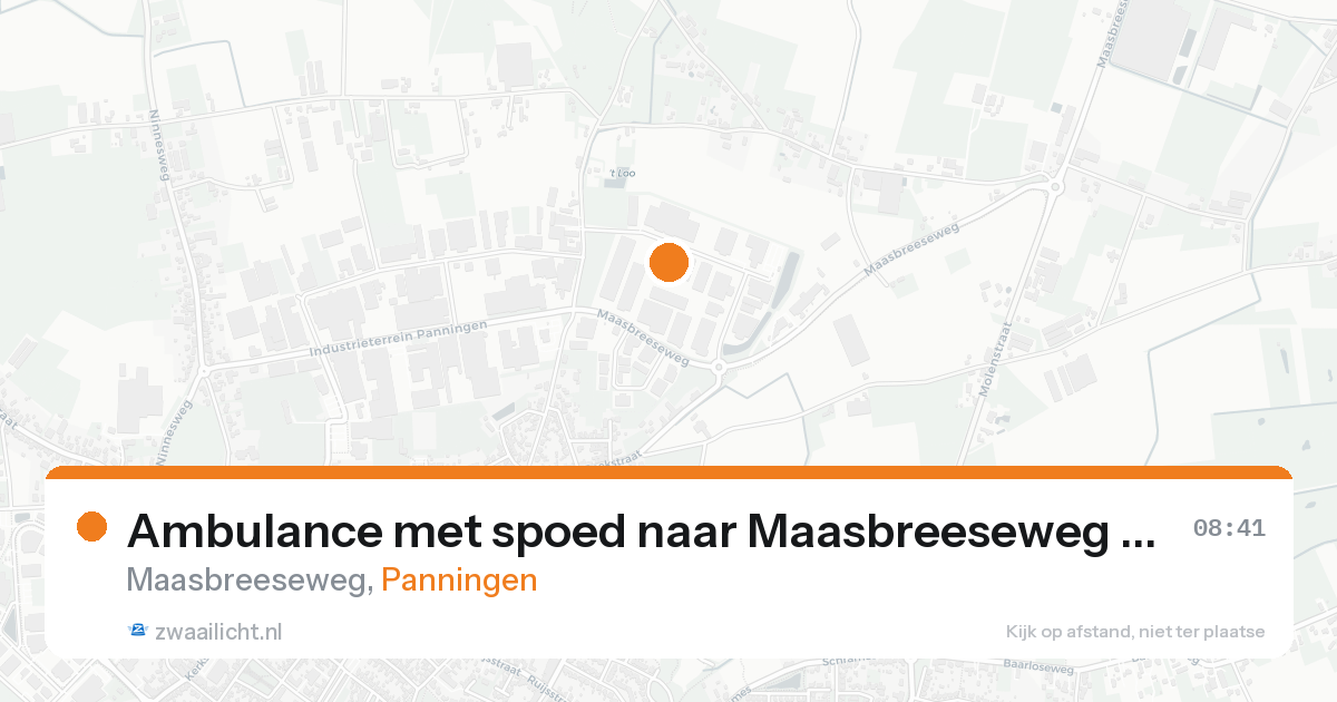 Ambulance met spoed naar Maasbreeseweg in Panningen — 21 aug 2026