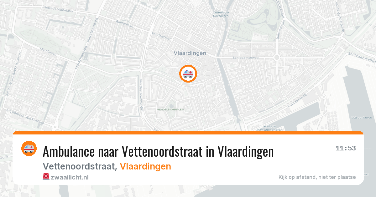 Ambulance naar Vettenoordstraat in Vlaardingen — 22 mrt 2026