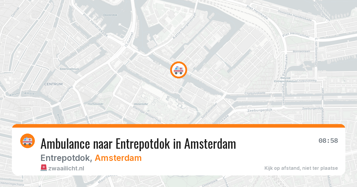 Ambulance naar Entrepotdok in Amsterdam — 23 jun 2026