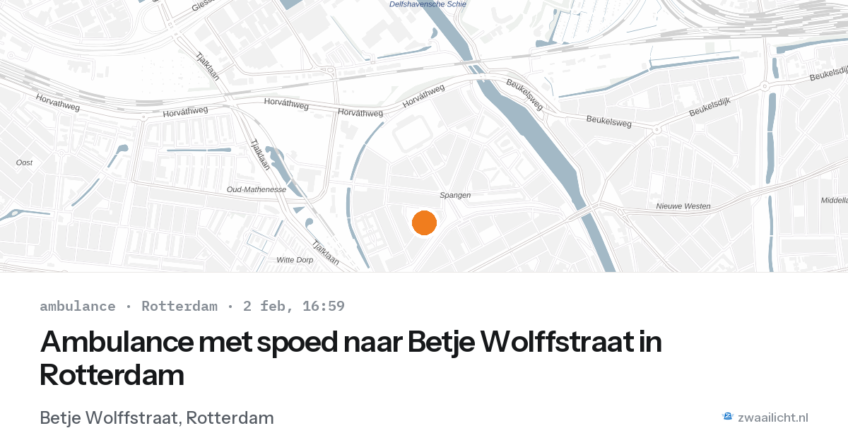 Ambulance met spoed naar Betje Wolffstraat in Rotterdam — 2 feb 2026