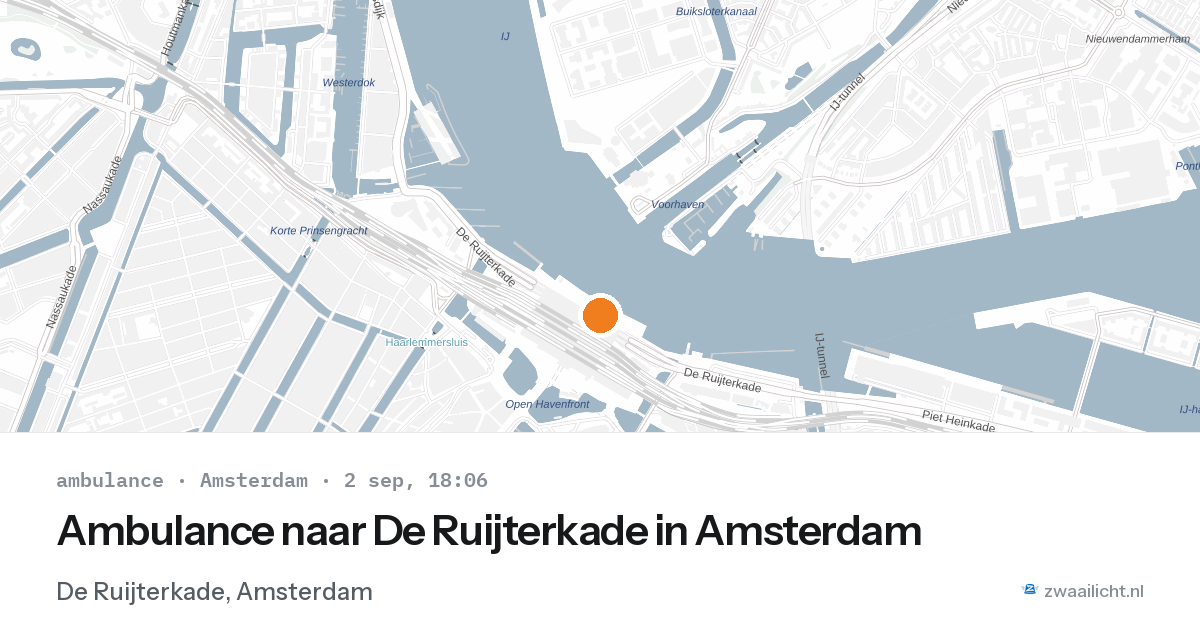Ambulance naar De Ruijterkade in Amsterdam — 2 sep 2026