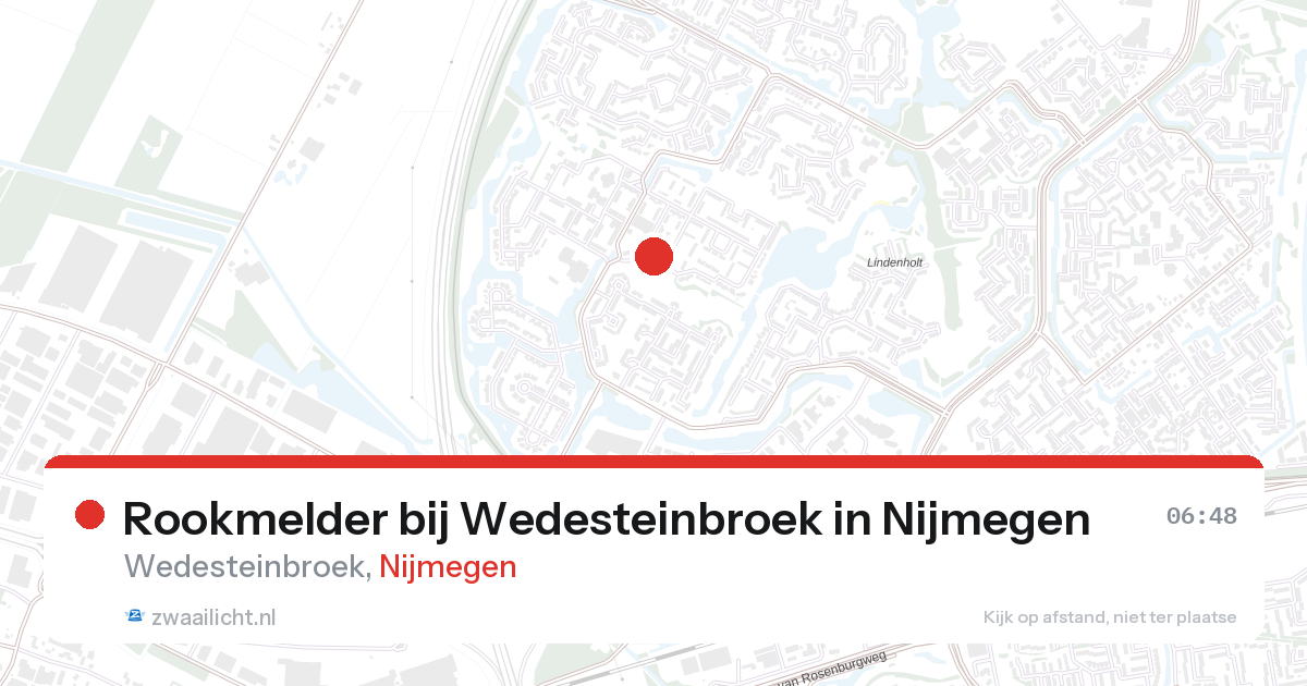 Rookmelder bij Wedesteinbroek in Nijmegen — 26 aug 2026