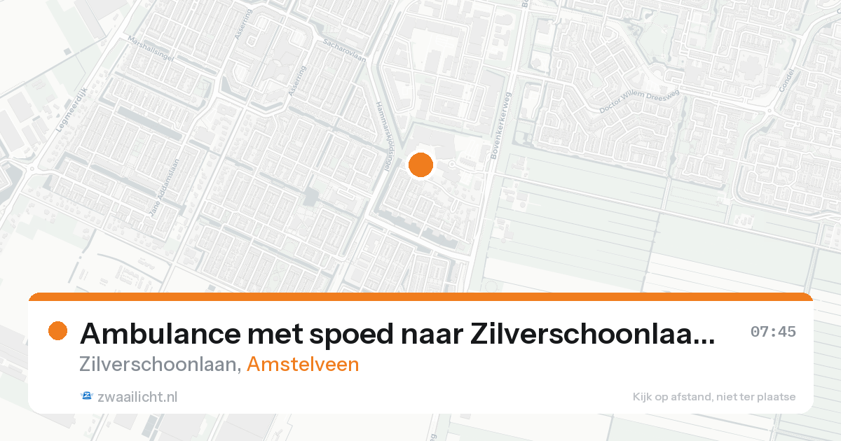 Ambulance met spoed naar Zilverschoonlaan in Amstelveen — 18 aug 2026