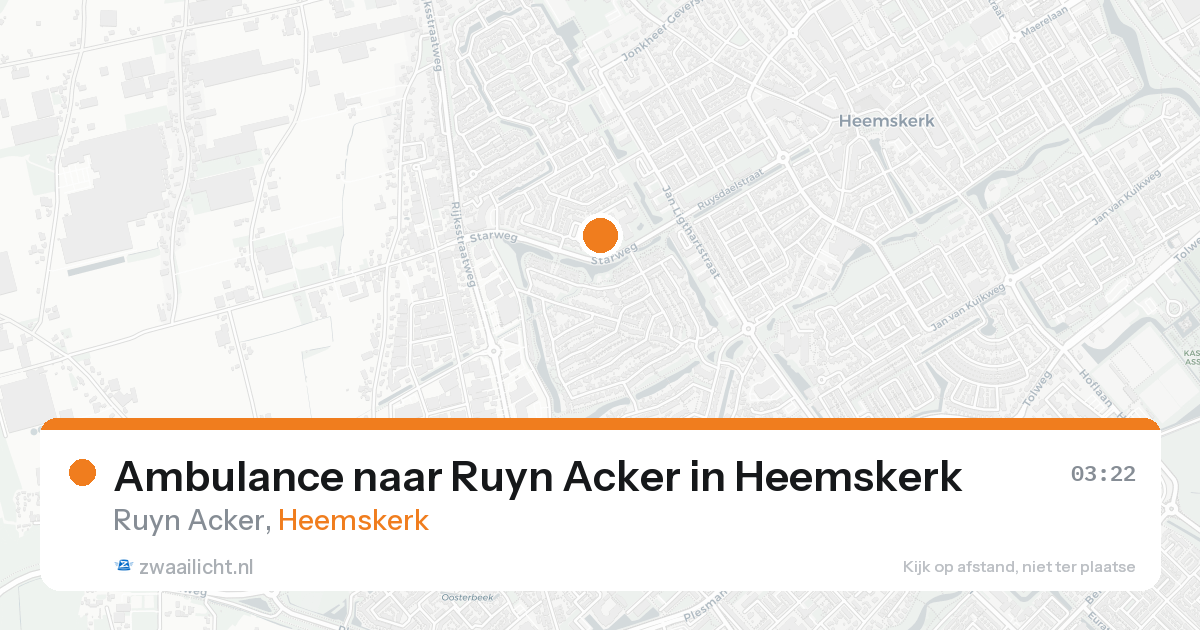 Ambulance naar Ruyn Acker in Heemskerk — 17 aug 2026