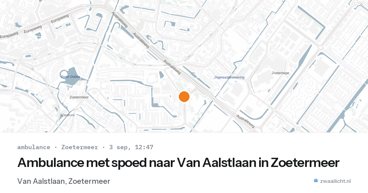 Ambulance met spoed naar Van Aalstlaan in Zoetermeer — 3 sep 2026