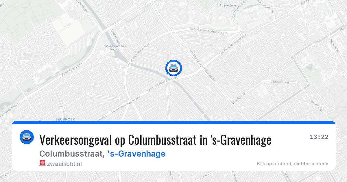 Verkeersongeval op Columbusstraat in 's-Gravenhage — 21 jun 2026