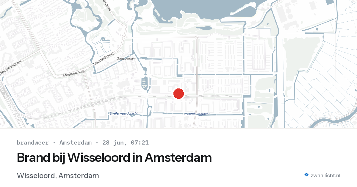 Brand bij Wisseloord in Amsterdam — 28 jun 2026