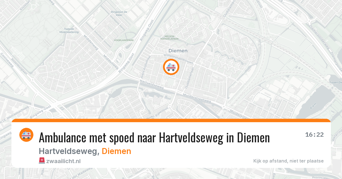 Ambulance met spoed naar Hartveldseweg in Diemen — 9 mei 2026