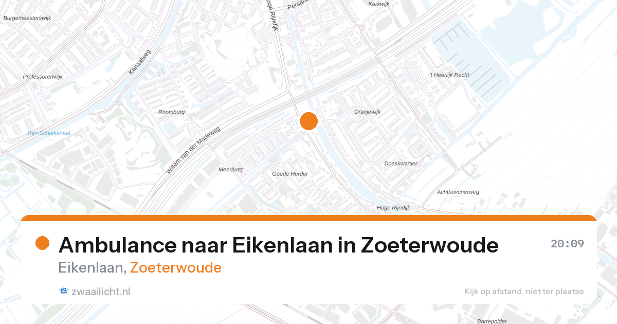 Ambulance naar Eikenlaan in Zoeterwoude — 20 aug 2026