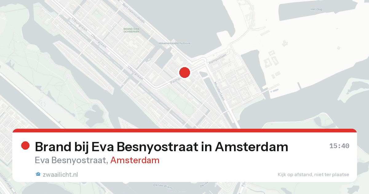 Brand bij Eva Besnyostraat in Amsterdam — 20 aug 2026