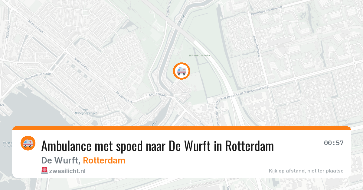 Ambulance met spoed naar De Wurft in Rotterdam — 20 mei 2026