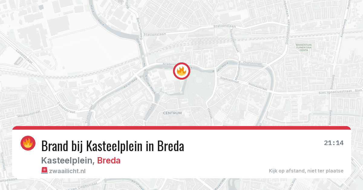 Brand bij Kasteelplein in Breda — 14 jun 2026