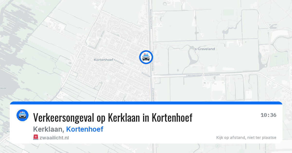 Verkeersongeval op Kerklaan in Kortenhoef — 24 jul 2026